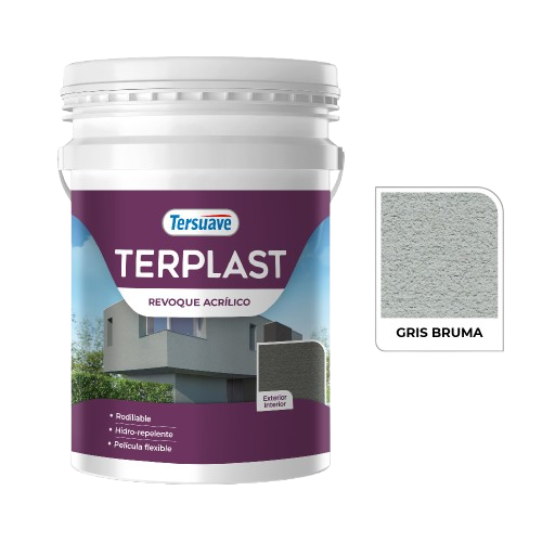 Terplast Revoque Acrílico Gris Bruma Mate